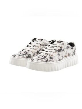 Roxy Sheilahh Tie Dye Platform Sneaker Gray White Size 8 Streetwear Casual Y2K